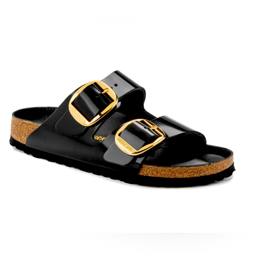 Birkenstock Arizona Big Buckle Black Patent Leather 8/39 NWOT